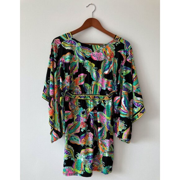 Trina Turk Sea Garden Floral Tunic Cover Up Dress Multi Size Large - Picture 4 of 7